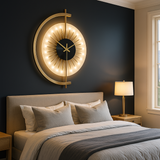 Tempo Brass Clock Wall Sconce