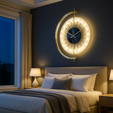 Tempo Brass Clock Wall Sconce