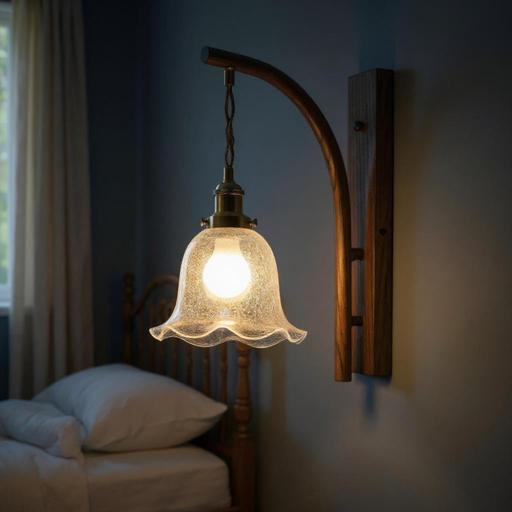 Luno Solid Wood Wall Sconce