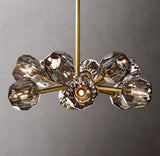 Boule De Cristal Smoke Glass Ball Modern Round Chandelier Lighting 24"