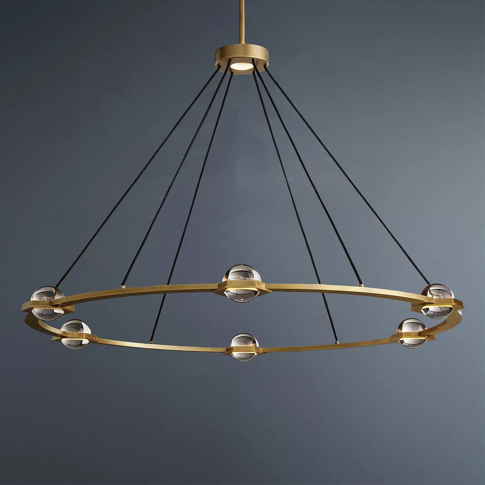 Éclatant Vintage Round Chandelier Lights 48"