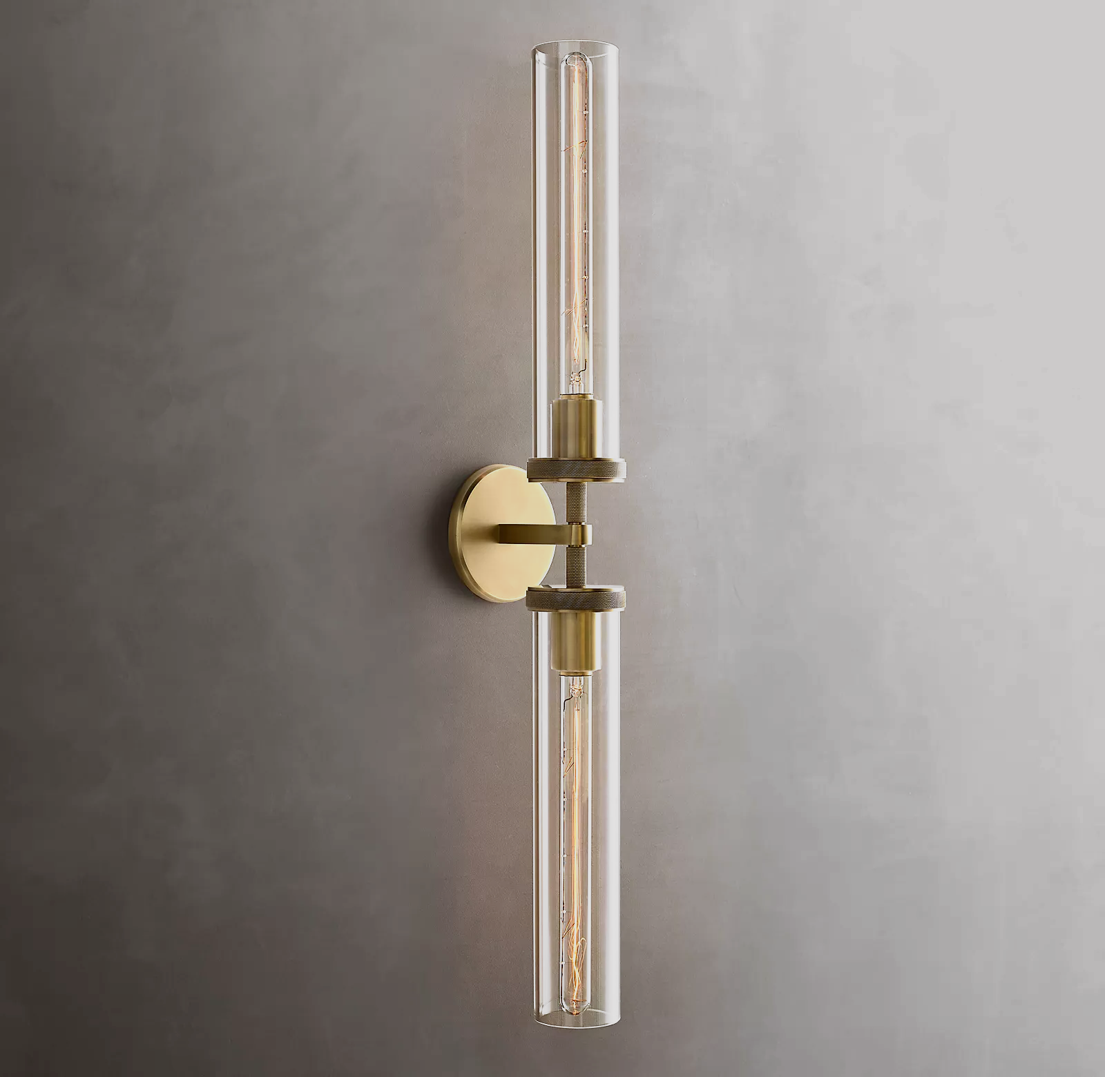 Lambeth Knurled Grand Linear Contemporary Decorative Wall Sconce
