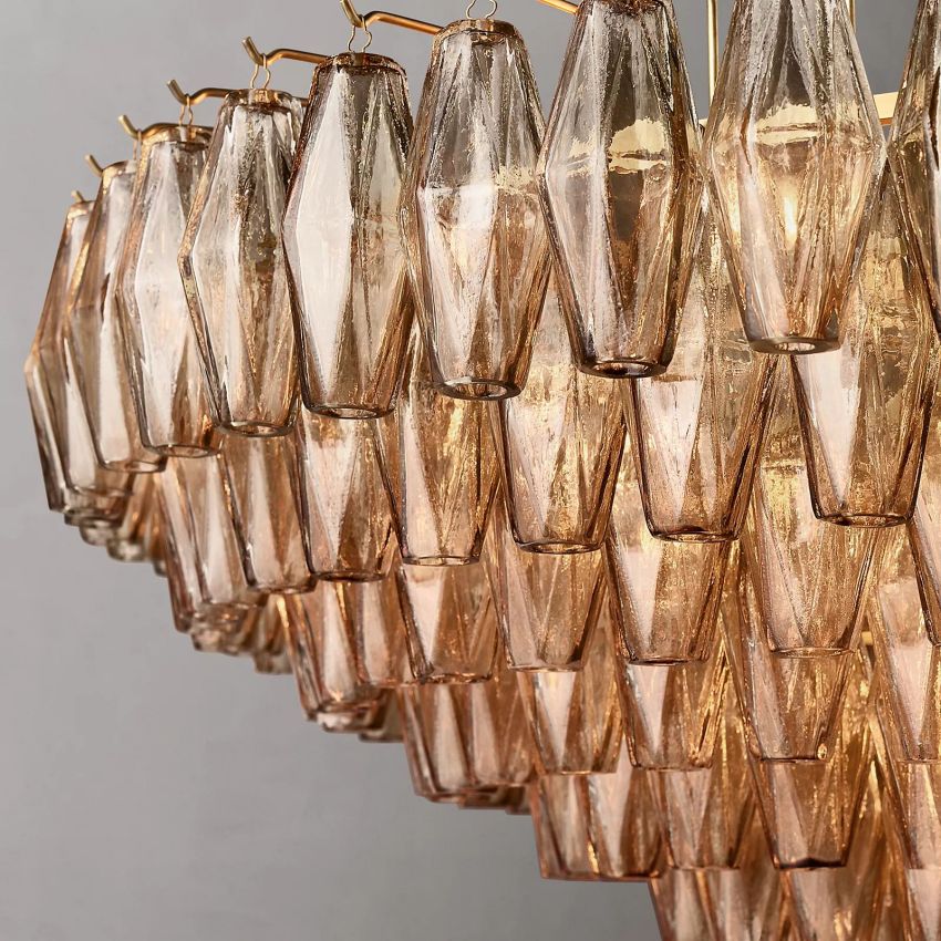 Chiaray Smoke Glass Tiered Round Chandelier Lighting For Dinning Room