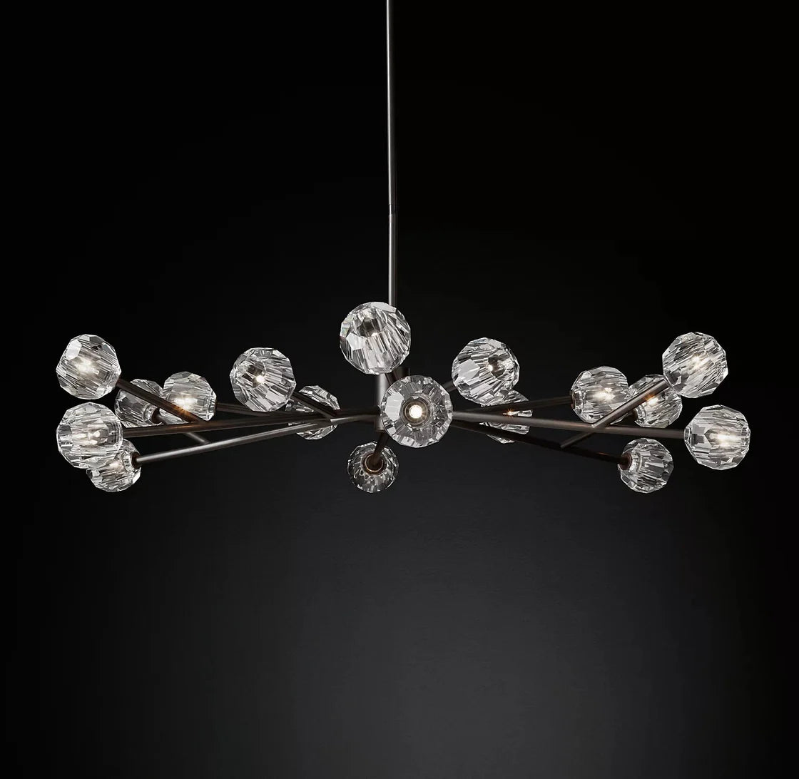 Boule De Cristal Clear Glass Ball Modern Round Chandelier Lightings 60"