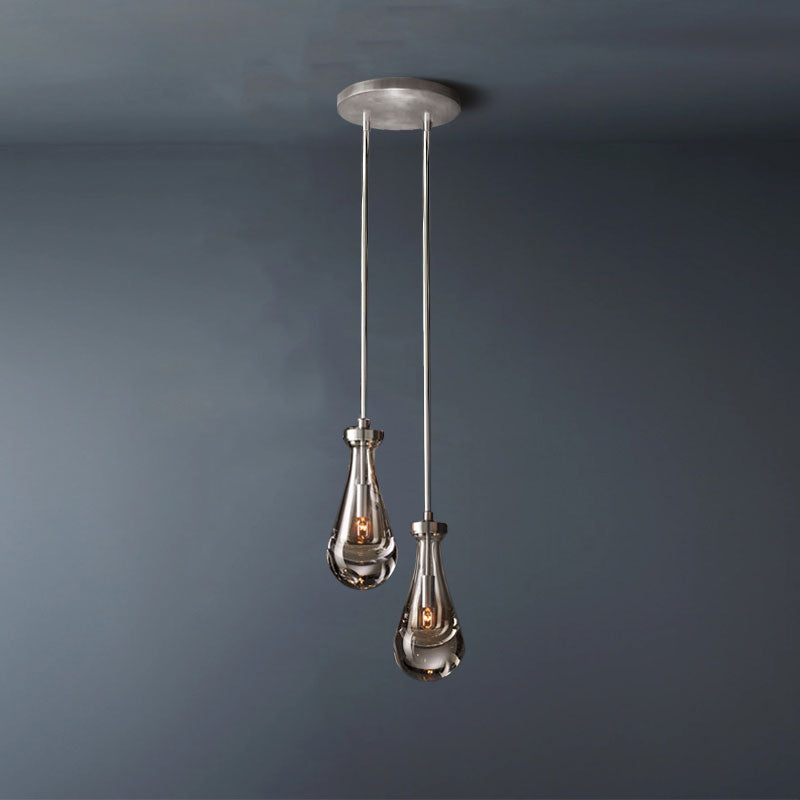 Raindrop Rod Round Chandelier Light 2-Lights