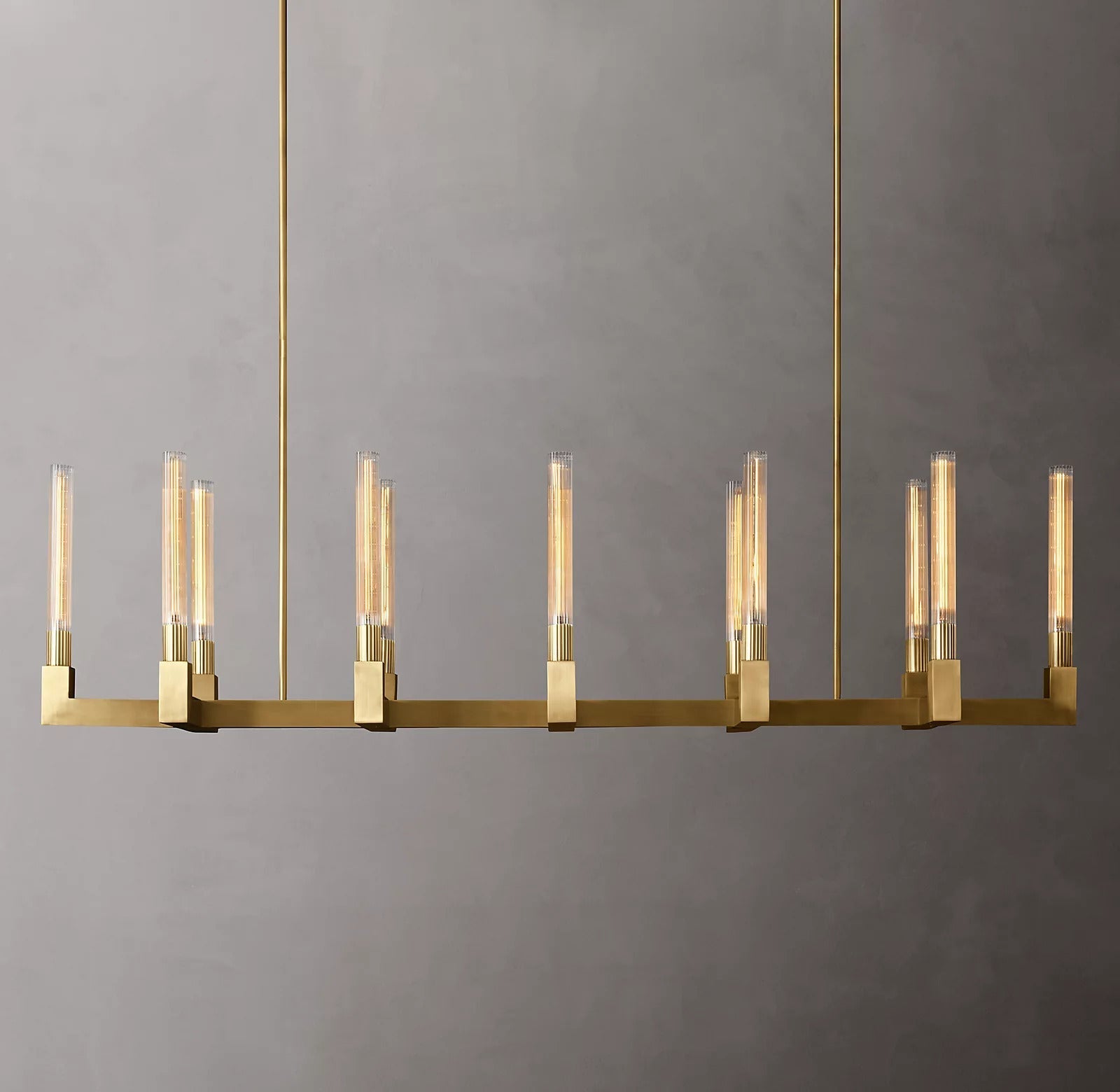 Cannele Candlestick Elegant Linear Chandelier Lights 67"