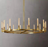 Cannele Linear Candlestick Round Chandelier Lighting 72"