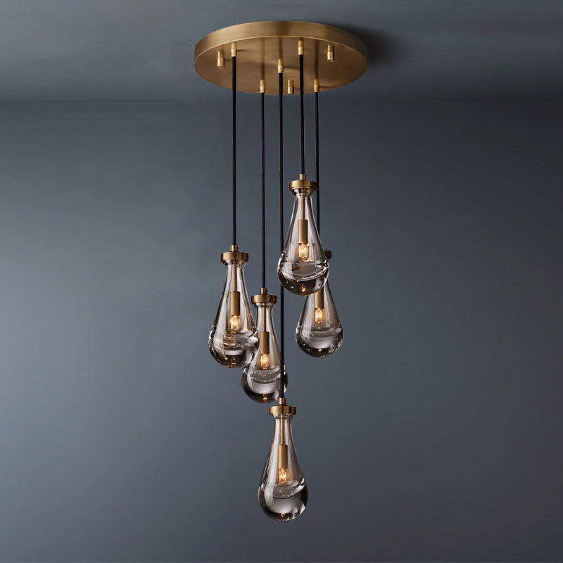 Raindrop Cord Round Chandelier Lights 5-Lights