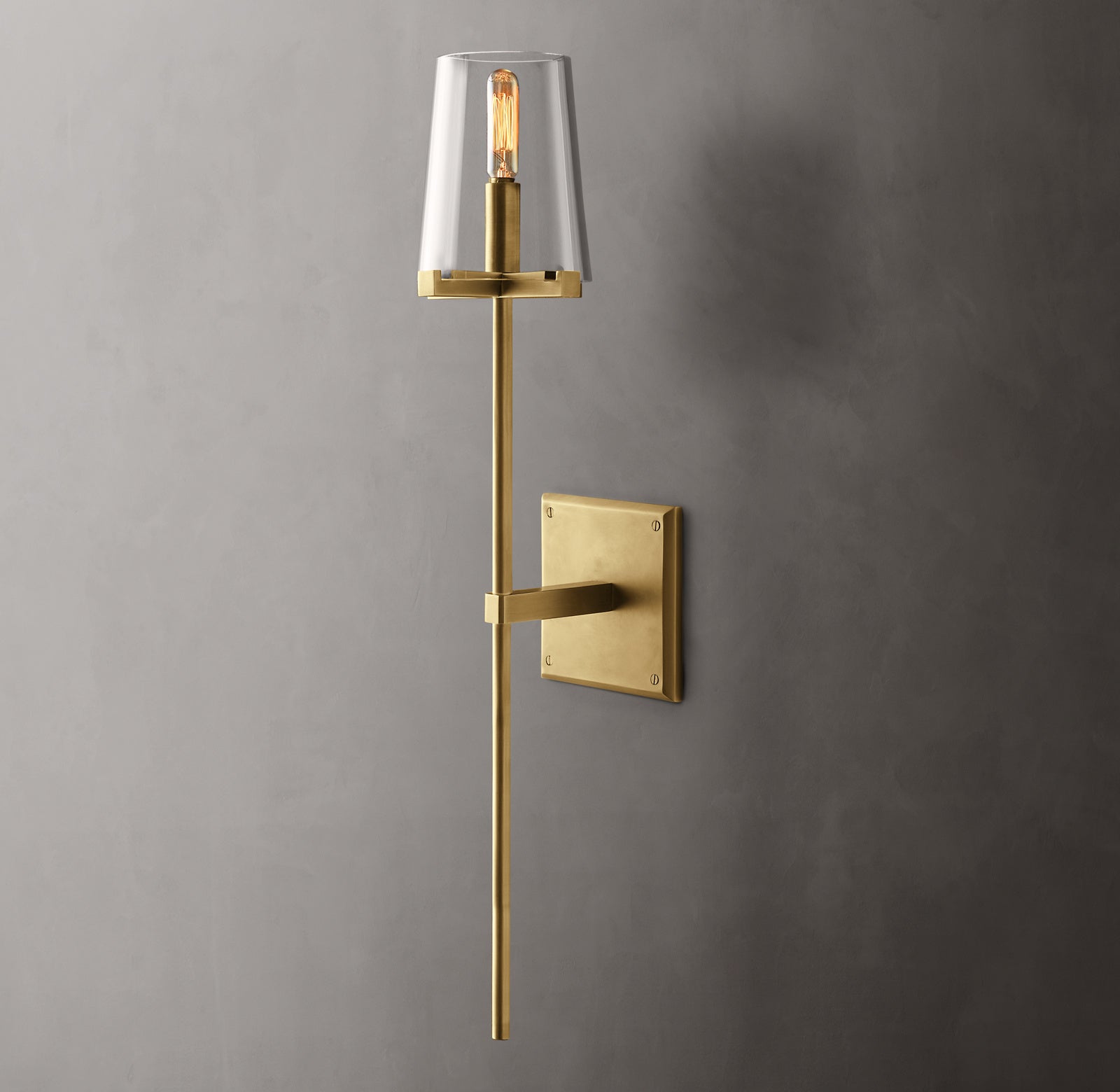 Torch Clear Glass Wall Sconce Light for Living Room