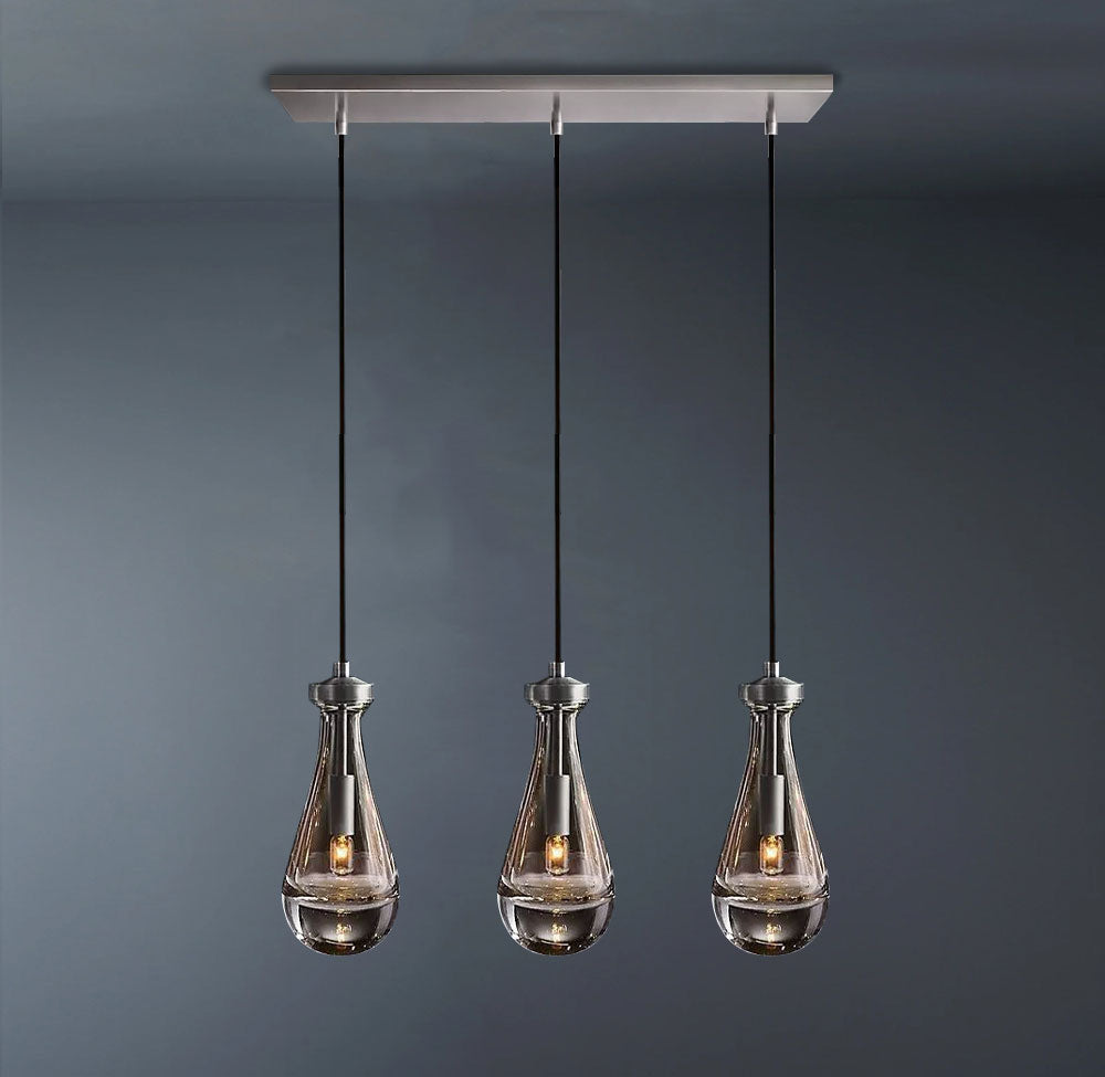 Raindrop Cord Rectangular Chandelier Lights 3-Lights