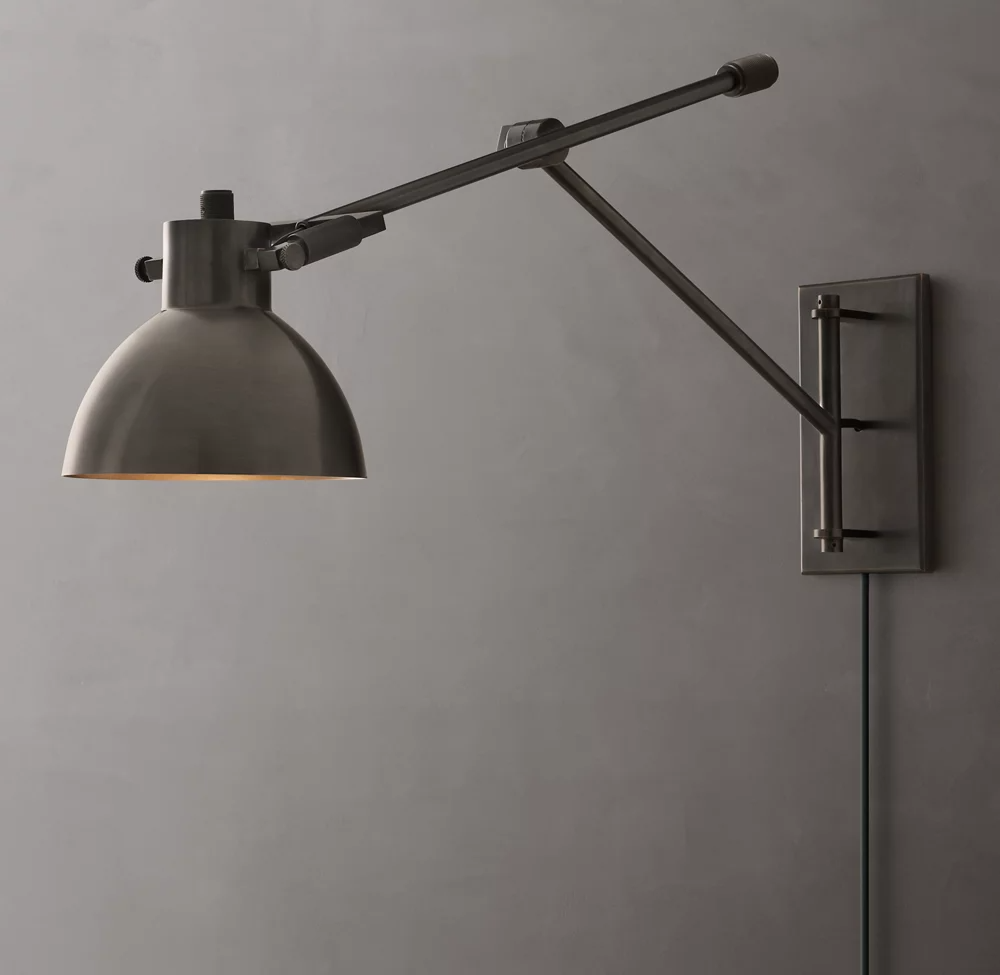 Machinist Swing-Arm Wall Sconce Elegant Adjustable Lighting for Study Room