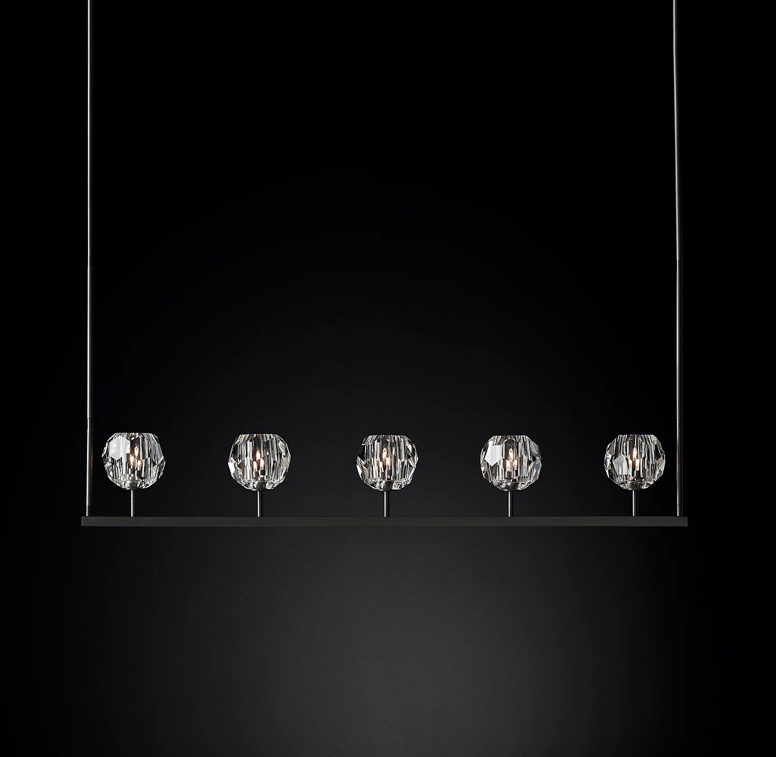 Boule De Cristal Clear Glass Minimalist Linear Elegant Chandelier 48"