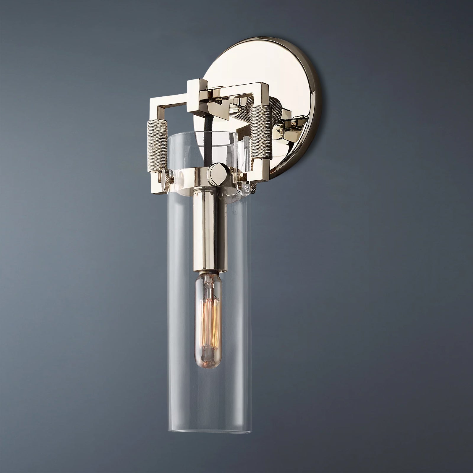 Machinist Glass Cylinder Wall Sconce 9" Elegant Lighting for Dining Room