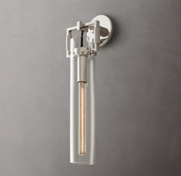 Machinist Glass Cylinder Wall Sconce 16