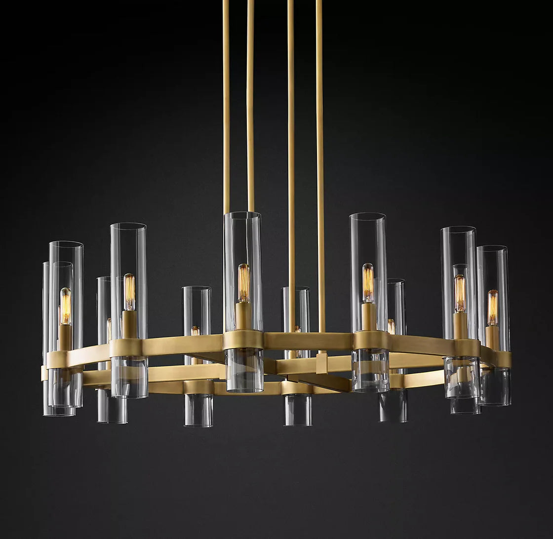 Ravelle Round Chandeliers 36" Contemporary Chandelier Light