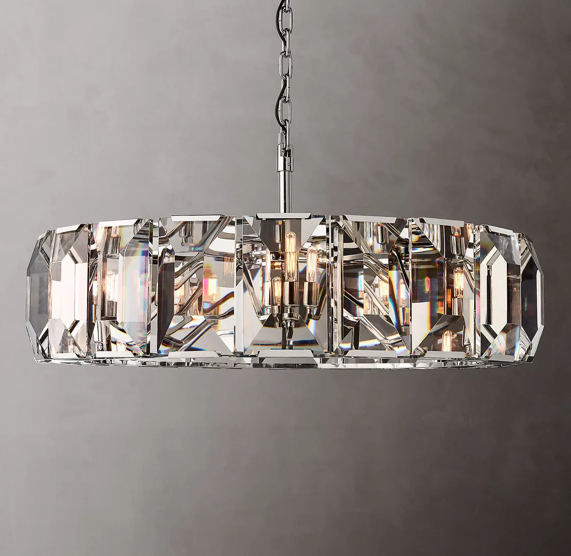 Harlowe Crystal Round Chandelier Lighting 43"
