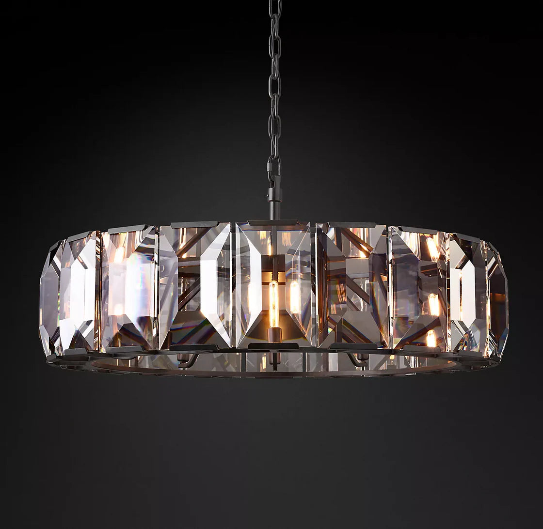 Harlowe Crystal Round Chandelier Lighting 43"