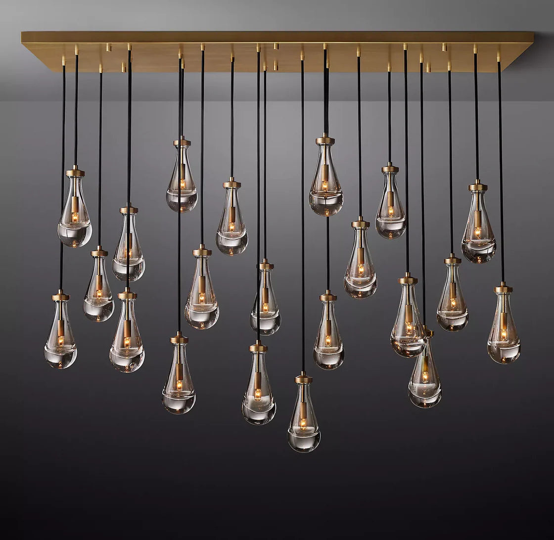 Rain Linear Modern Dining Room Chandelier Light 72" Elegant