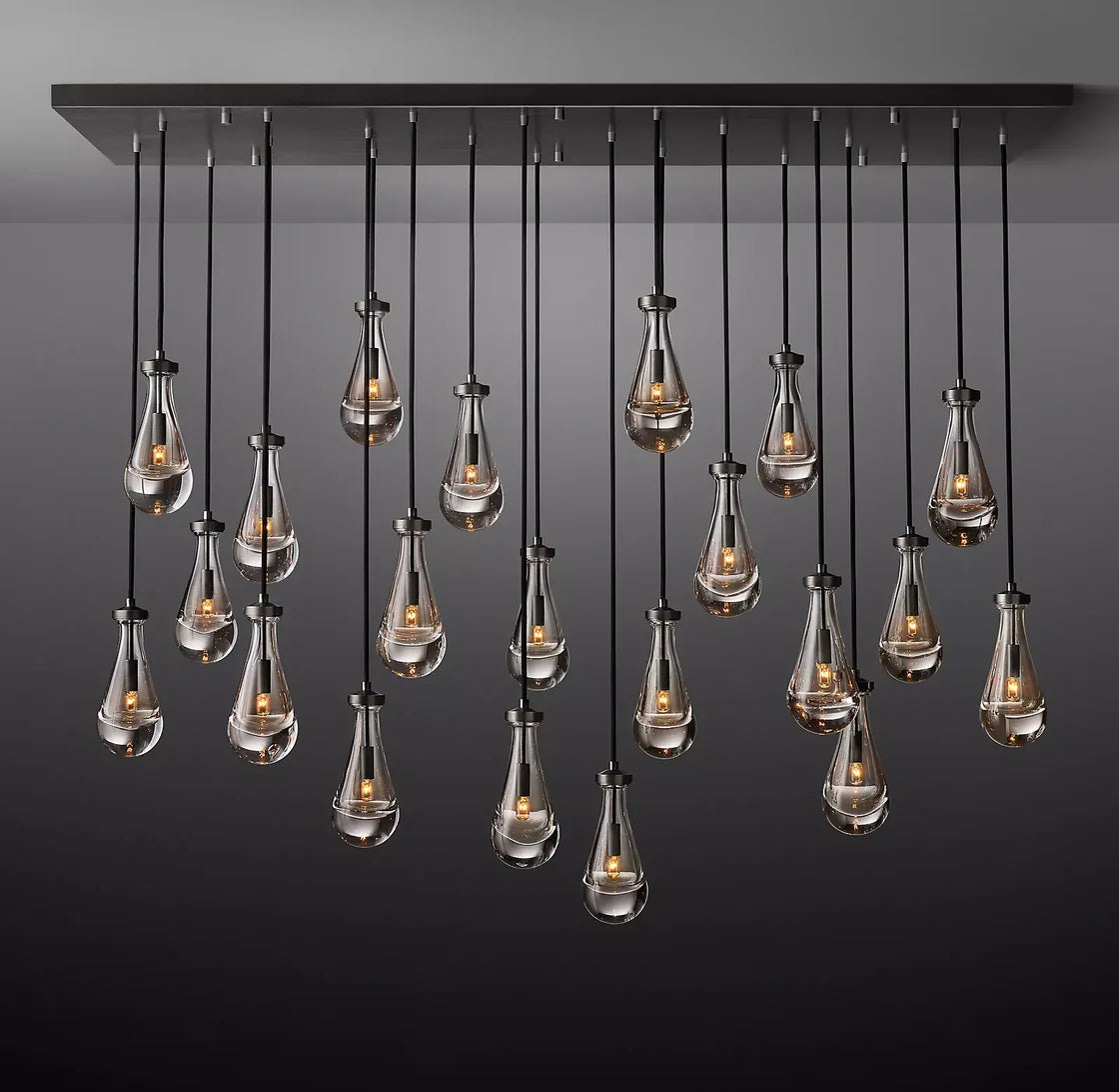 Rain Linear Modern Dining Room Chandelier Light 72" Elegant