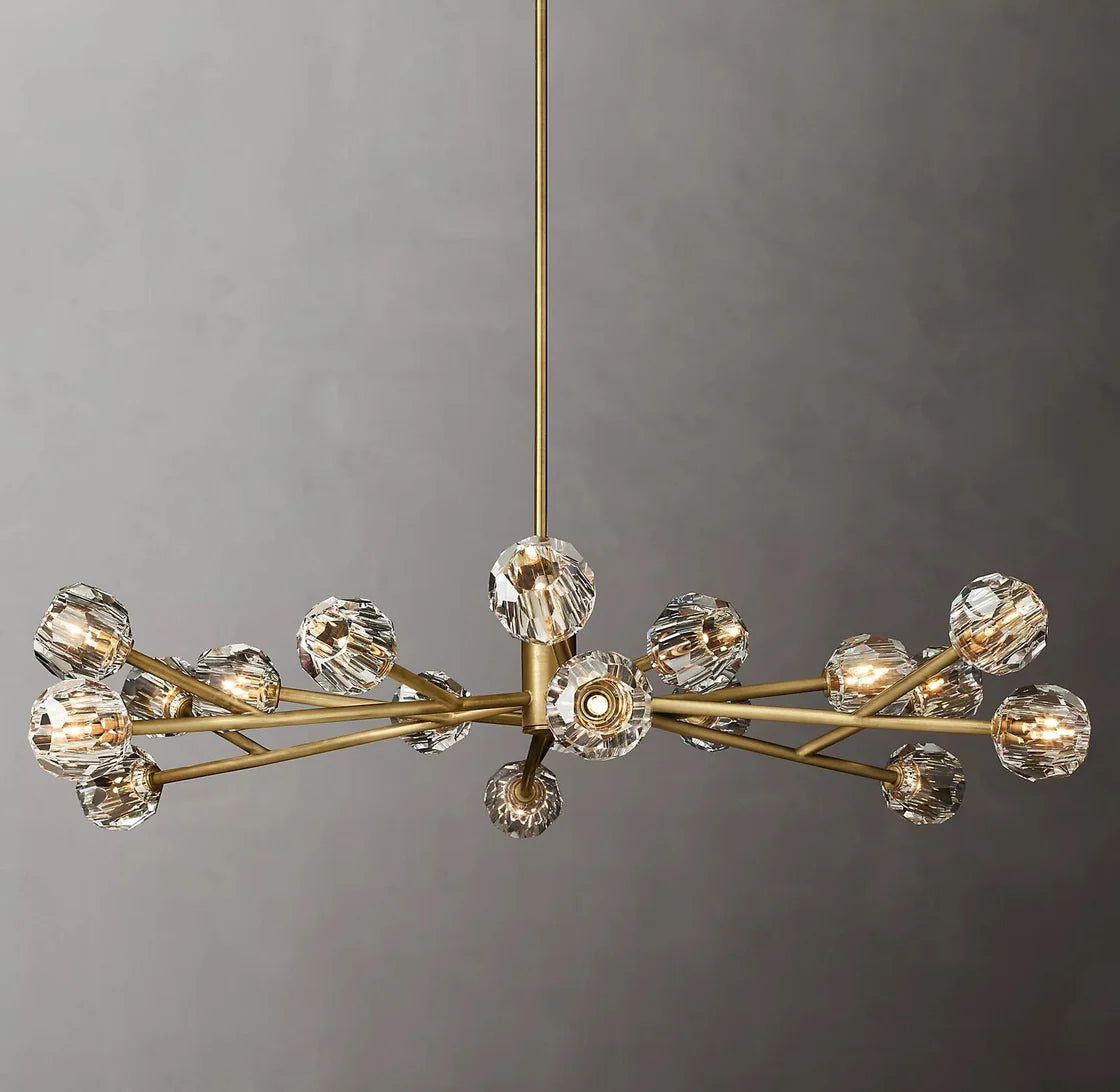 Boule De Cristal Clear Glass Ball Modern Round Chandelier Lightings 60"