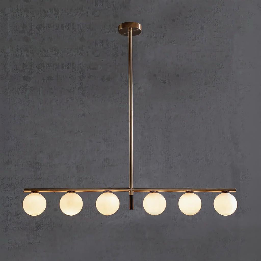 Sleek Linear Globe Chandelier