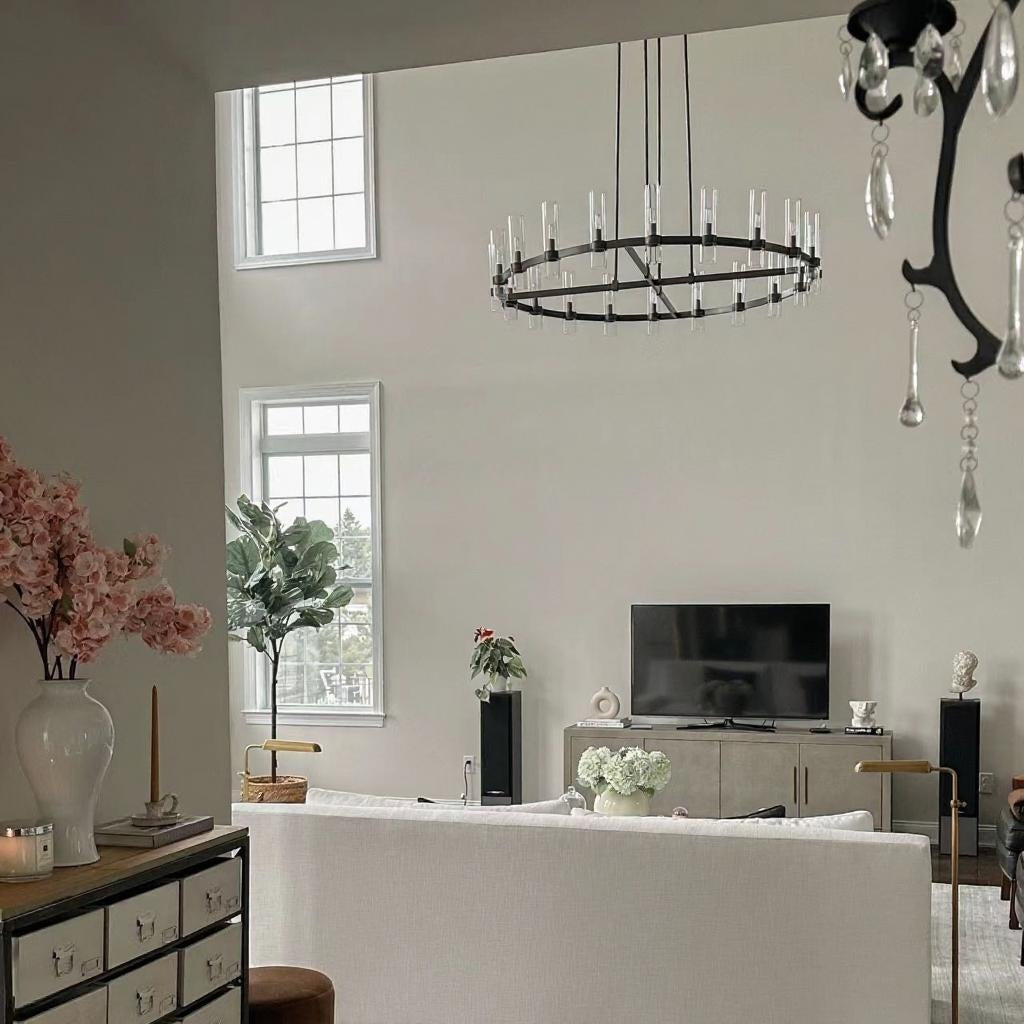 Ravelle Round Chandeliers 48" Contemporary Chandelier Light