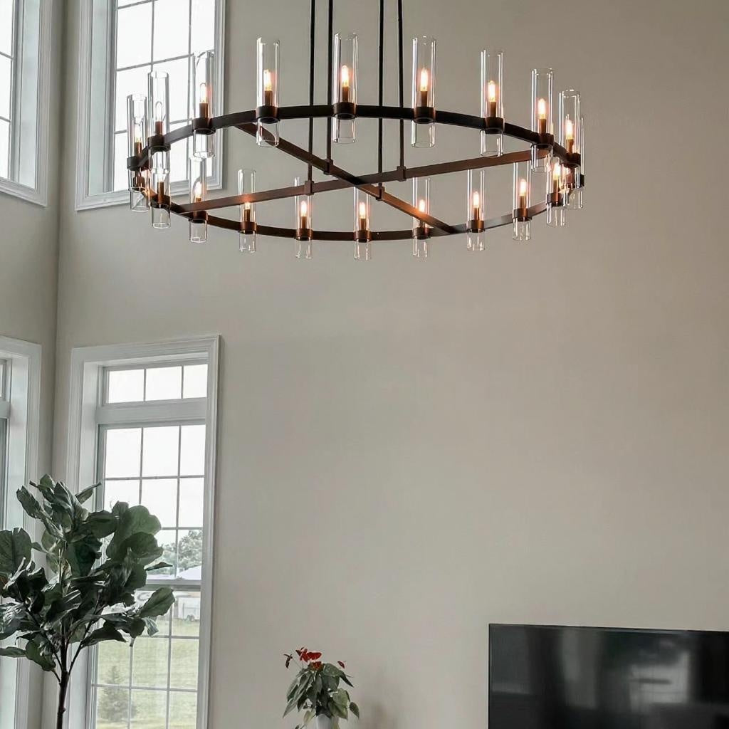 Ravelle Round Chandeliers 60" Contemporary Chandelier Light