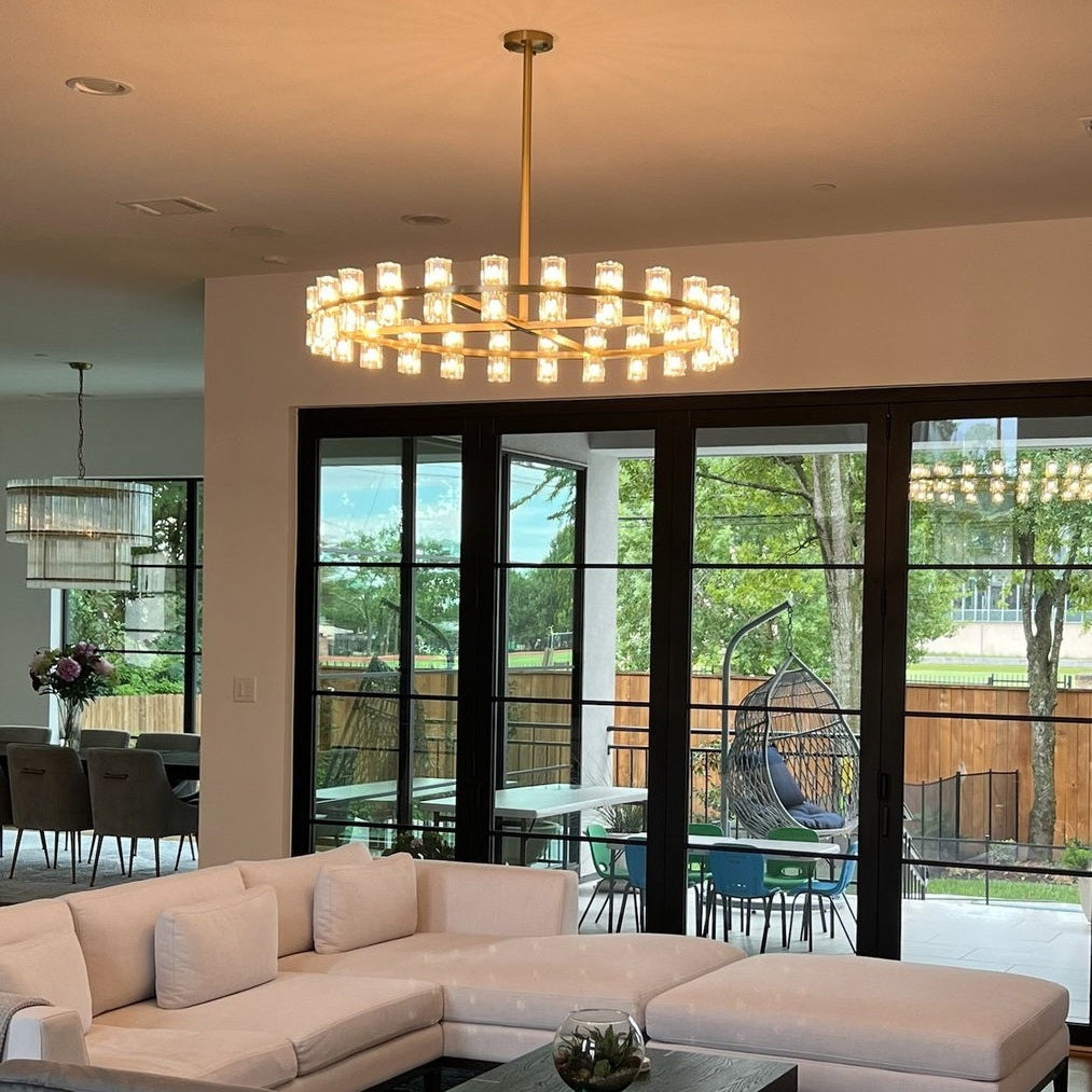 Arcachones LED Round Modern Chandelier Lighting 60"