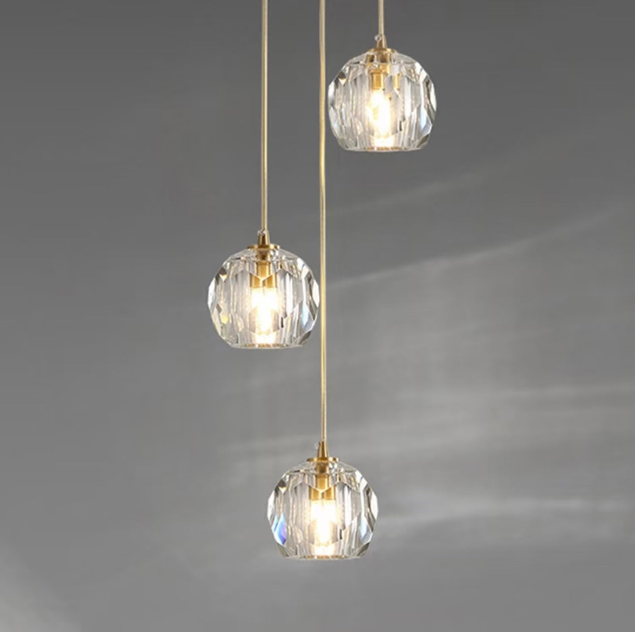 Boule DeClear Cristal Glass Rod Pendant Light