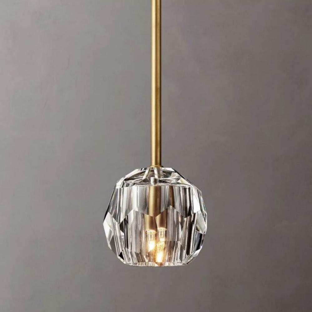 Boule DeClear Cristal Glass Rod Pendant Light