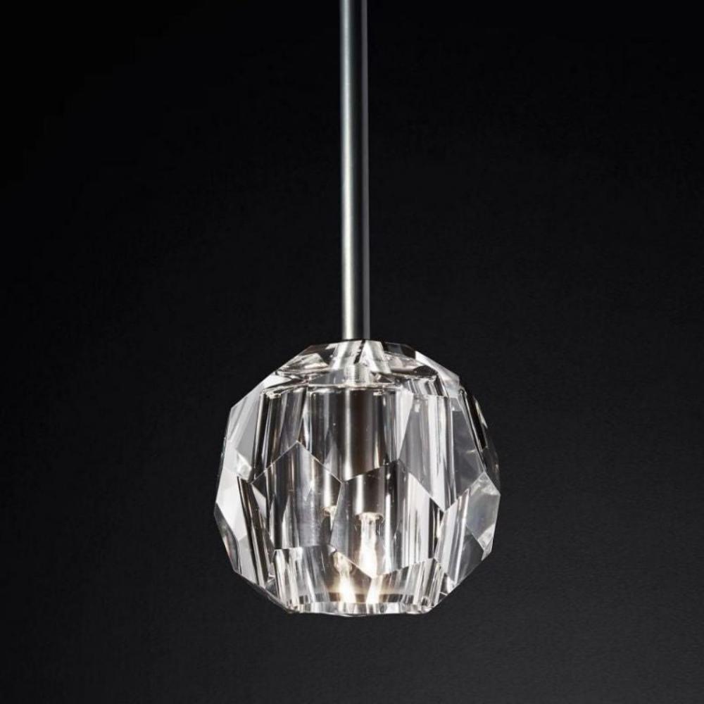 Boule DeClear Cristal Glass Rod Pendant Light