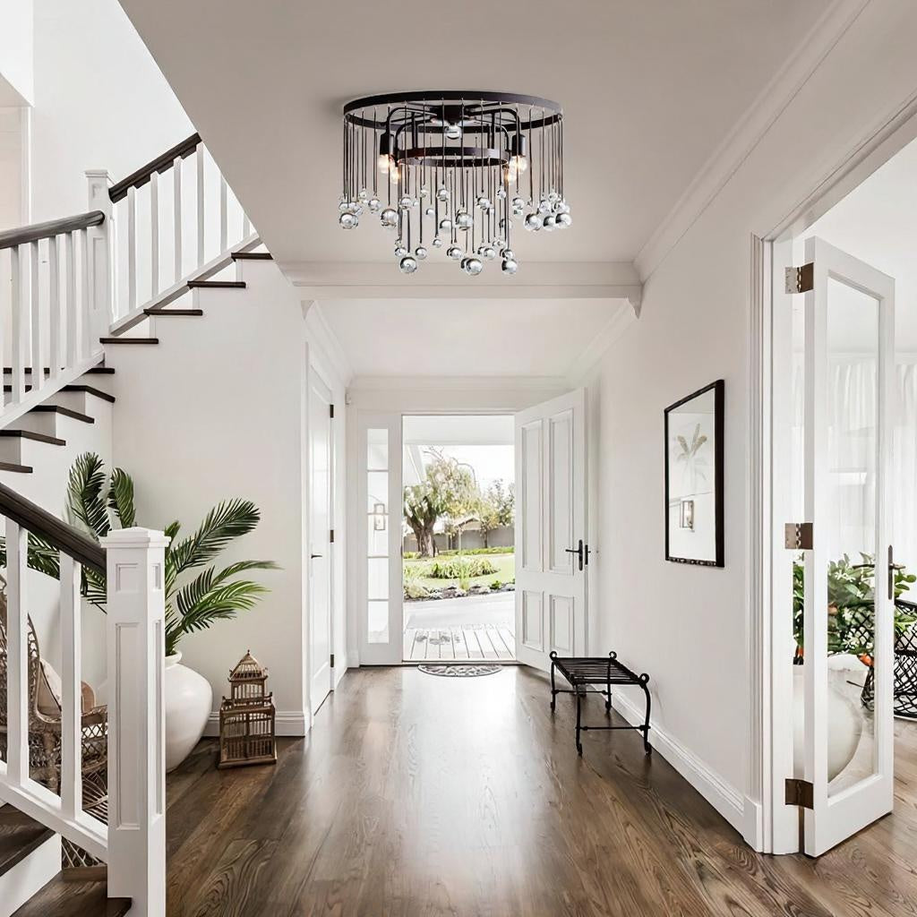 Elara Crystal Ball FlushMount Light