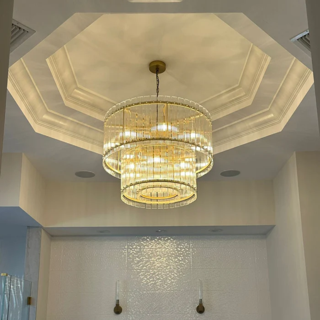 Modern San Marco Two-Tier Round Elegant Chandelier Lights 22"