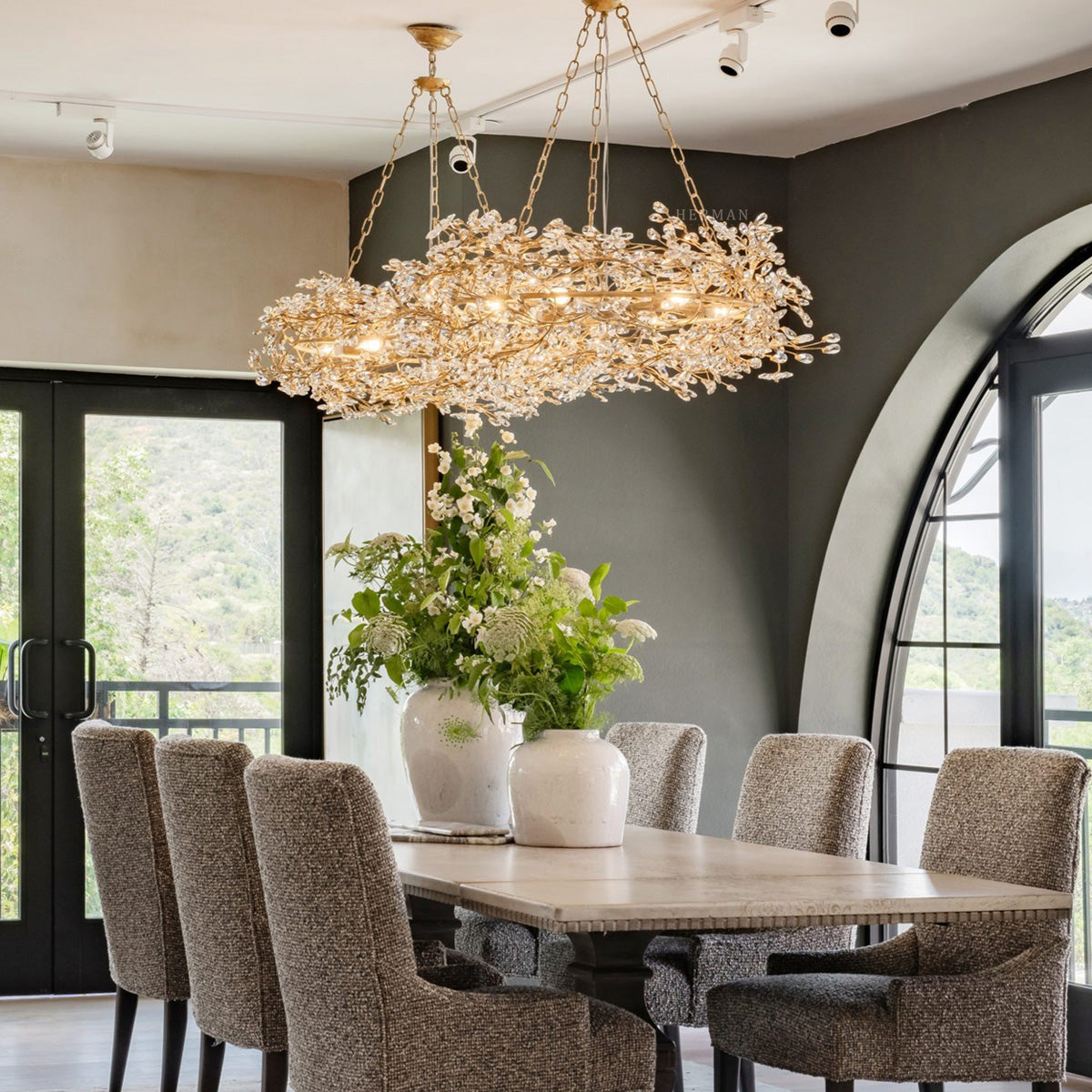 Fiore Crown Elegant Chandelier Light 39" 48" 60"