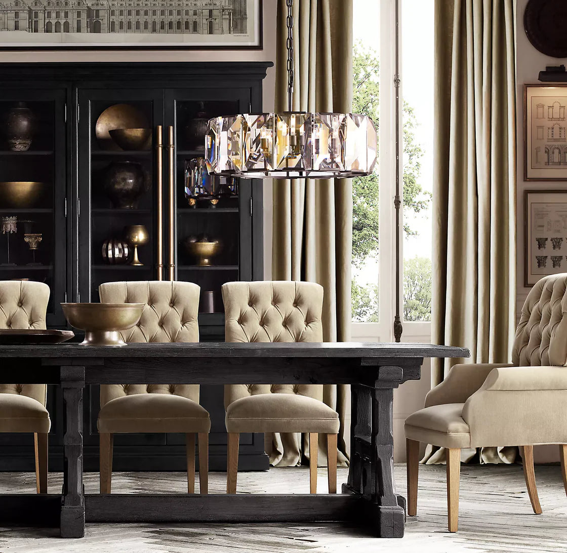Harlowe Crystal Round Chandelier Lighting 31" For Living Room