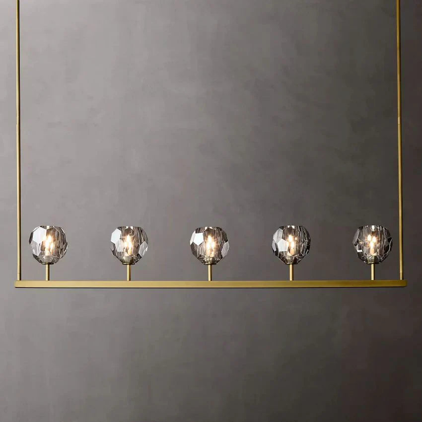Boule De Cristal Modern Smoke Glass Linear Chandelier Lights 48"
