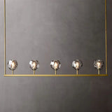 Boule De Cristal Modern Smoke Glass Linear Chandelier Lights 48"