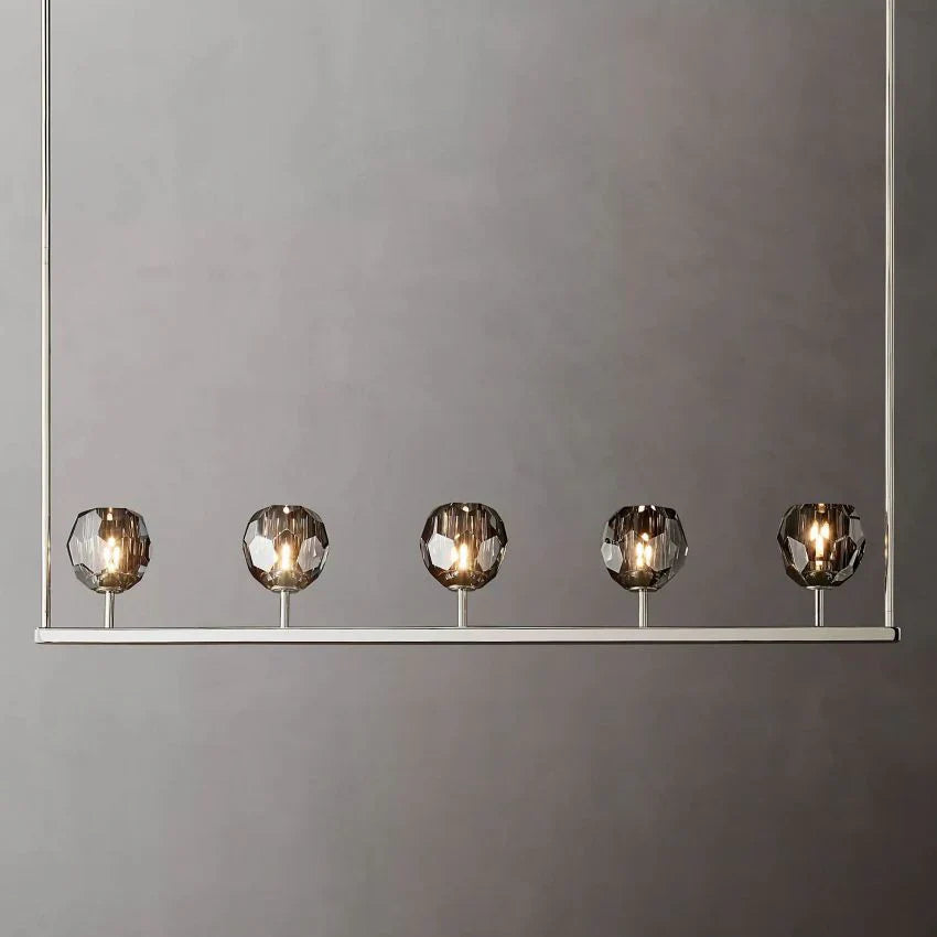 Boule De Cristal Modern Smoke Glass Linear Chandelier Lights 48"