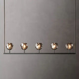 Boule De Cristal Modern Smoke Glass Linear Chandelier Lights 48"