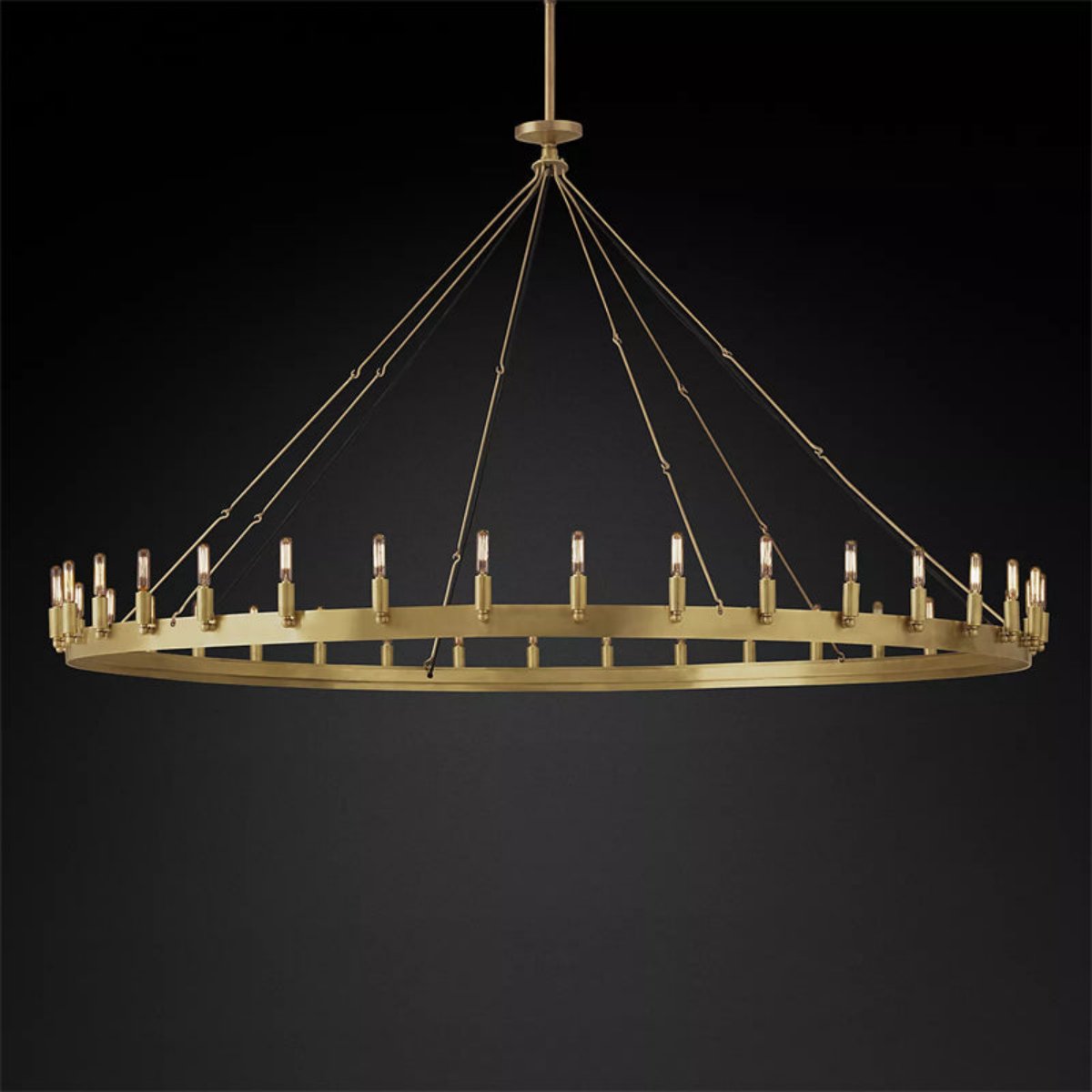 Industrial Vintage Filament Round Chandelier lighting 73" 36-Lights