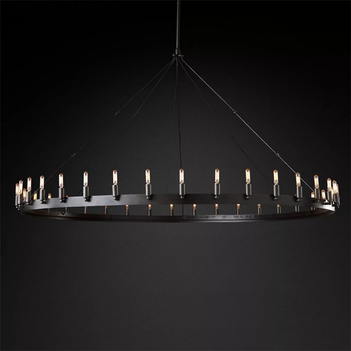 Industrial Vintage Filament Round Chandelier lighting 73" 36-Lights
