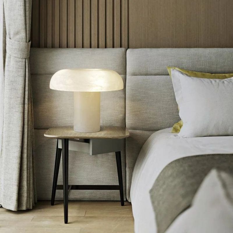 Alabaster Mushroom Table Lamp For Living Room