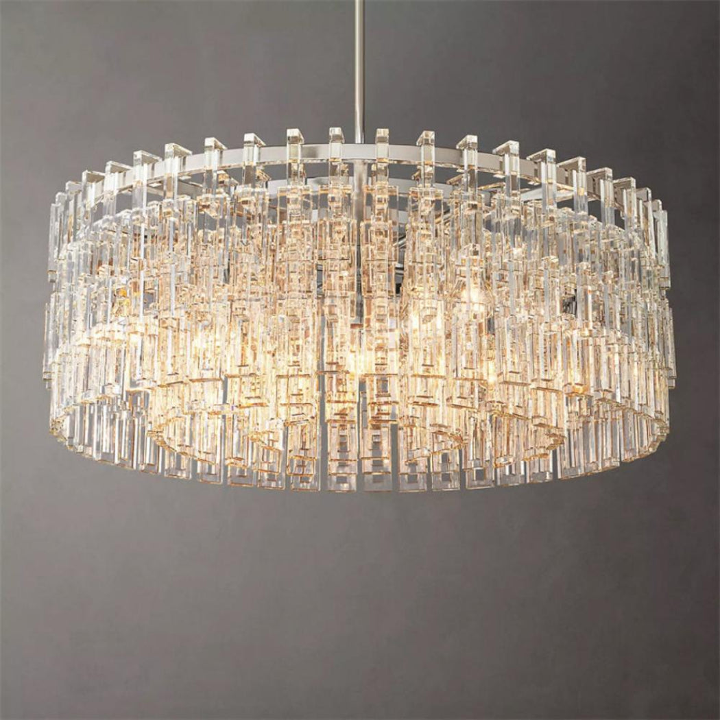 Marignan Round Glass Chandelier Light 36" For Living Room