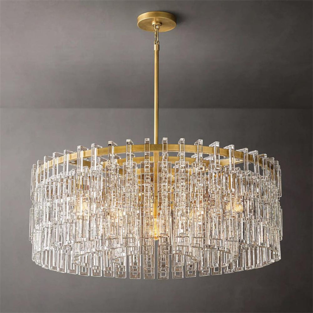 Marignan Round Glass Chandelier Light 36" For Living Room