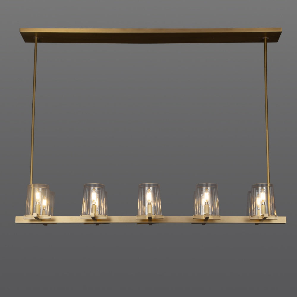 Pauillac Island Linear Clear Glass Chandelier Light