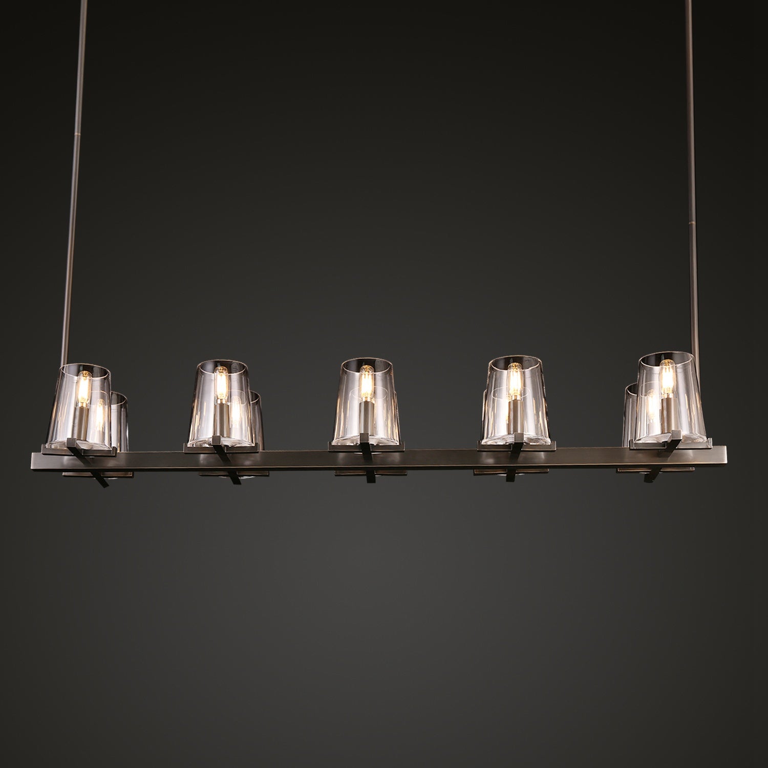 Pauillac Island Linear Clear Glass Chandelier Light