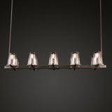 Pauillac Island Linear Clear Glass Chandelier Light