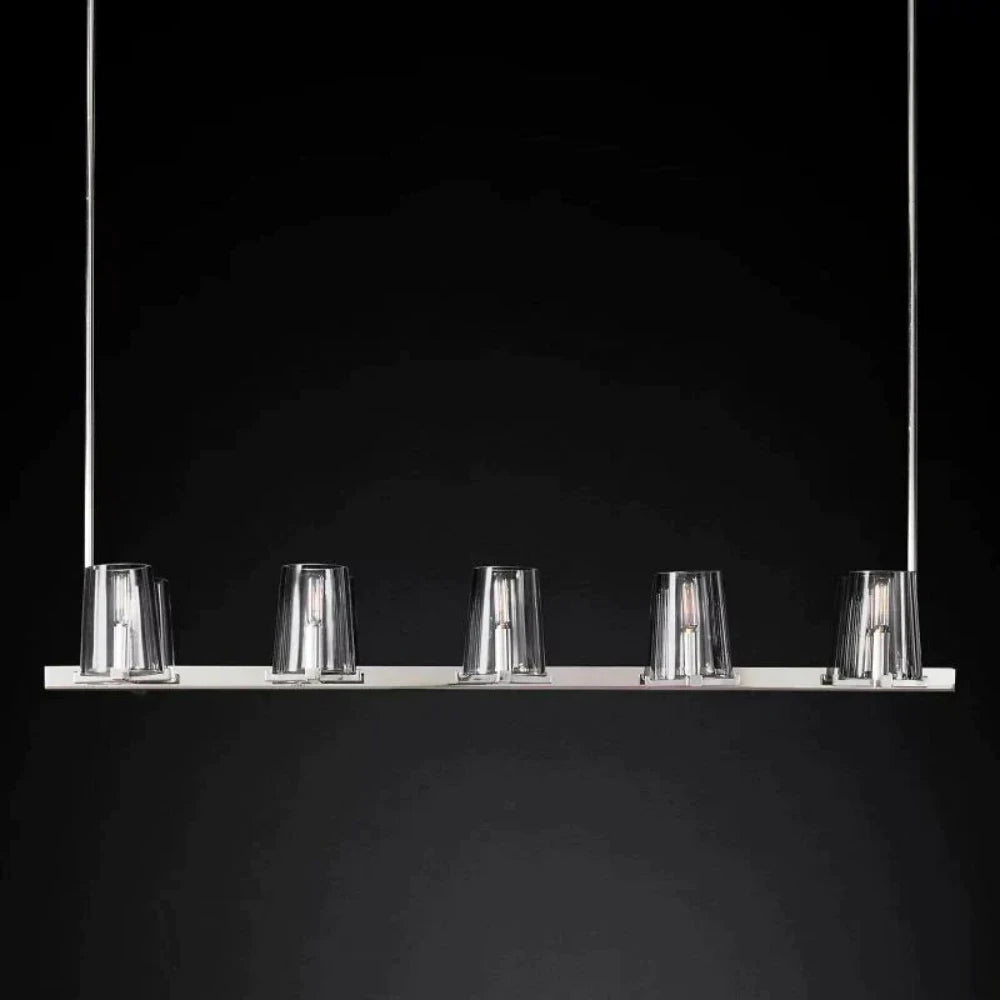 Pauillac Island Linear Clear Glass Chandelier Light