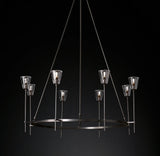 Modern Torche Round Chandelier Light 46" For Living Room