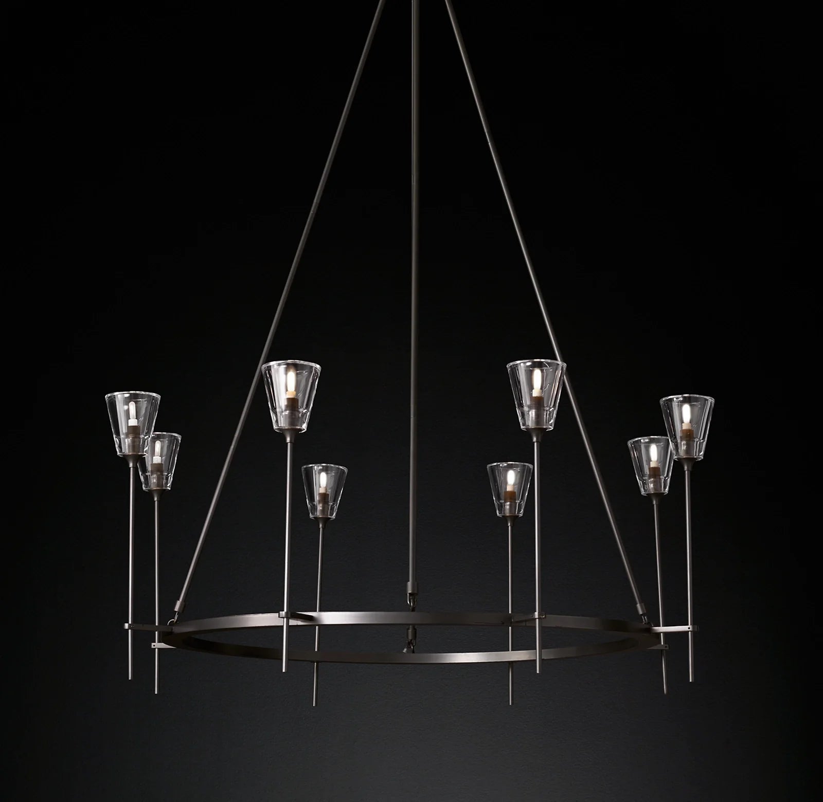 Modern Torche Round Chandelier Light 46" For Living Room